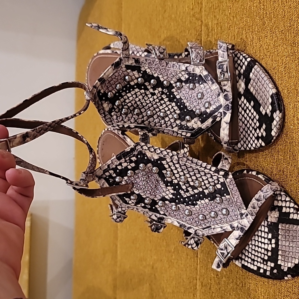 Donald Pliner snake print heeled sandals